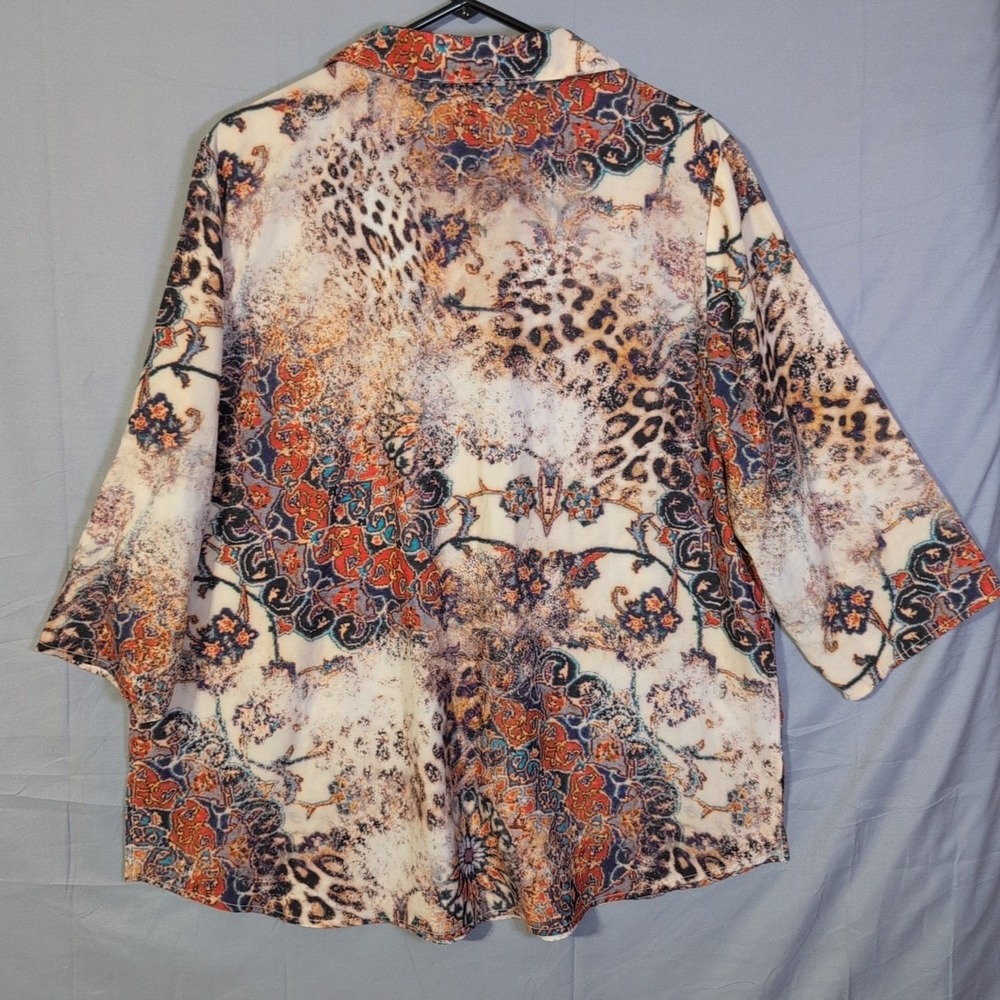 Chico Size 3 (16XL) Women's‎ 100% Polyester Casual Shirt Multicolored warm tones - Picture 10 of 10